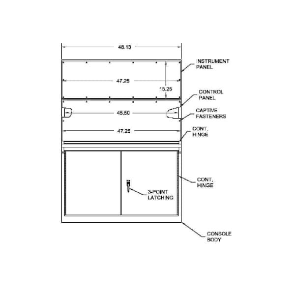 Console Body, 50 in. H x 48 in. W x 23 in. L, Carbon Steel